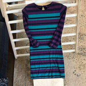 French Connection Purple and Black Striped Top
